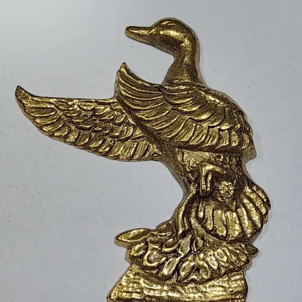 Brass Flying Ducks Coat Clothes Key Wall Hooks Set of 3 Farmhouse Rustic Vintage